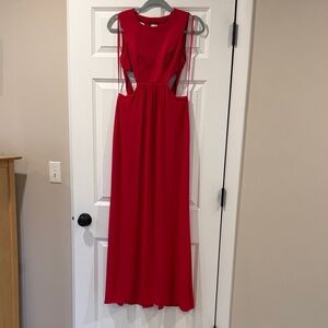 BCBGMaxAzria Red Cutout Strap Maxi Dress